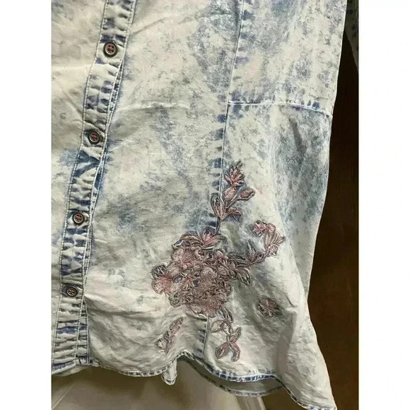 VINTAGE AMERICA BLUES Western Scarlett Embroidered Button Down Shirt Size XL - Picture 6 of 12